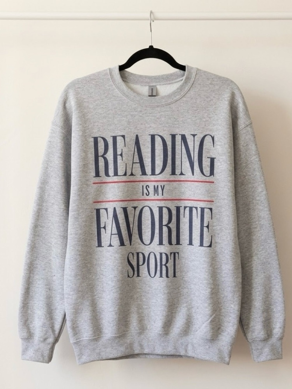 Gildan Reading Is My Favorite Sport Graphic Sweatshirt Book Lover Gift
